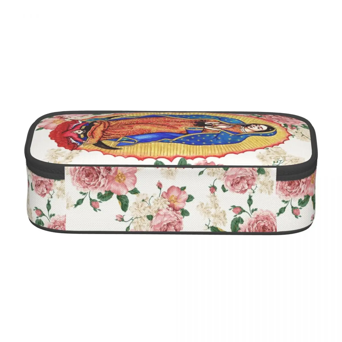 مخصص عذراء غوادالوبي مقلمة للبنين بنات سعة كبيرة المكسيك الكاثوليكية مريم العذراء القلم حقيبة صندوق اللوازم المدرسية