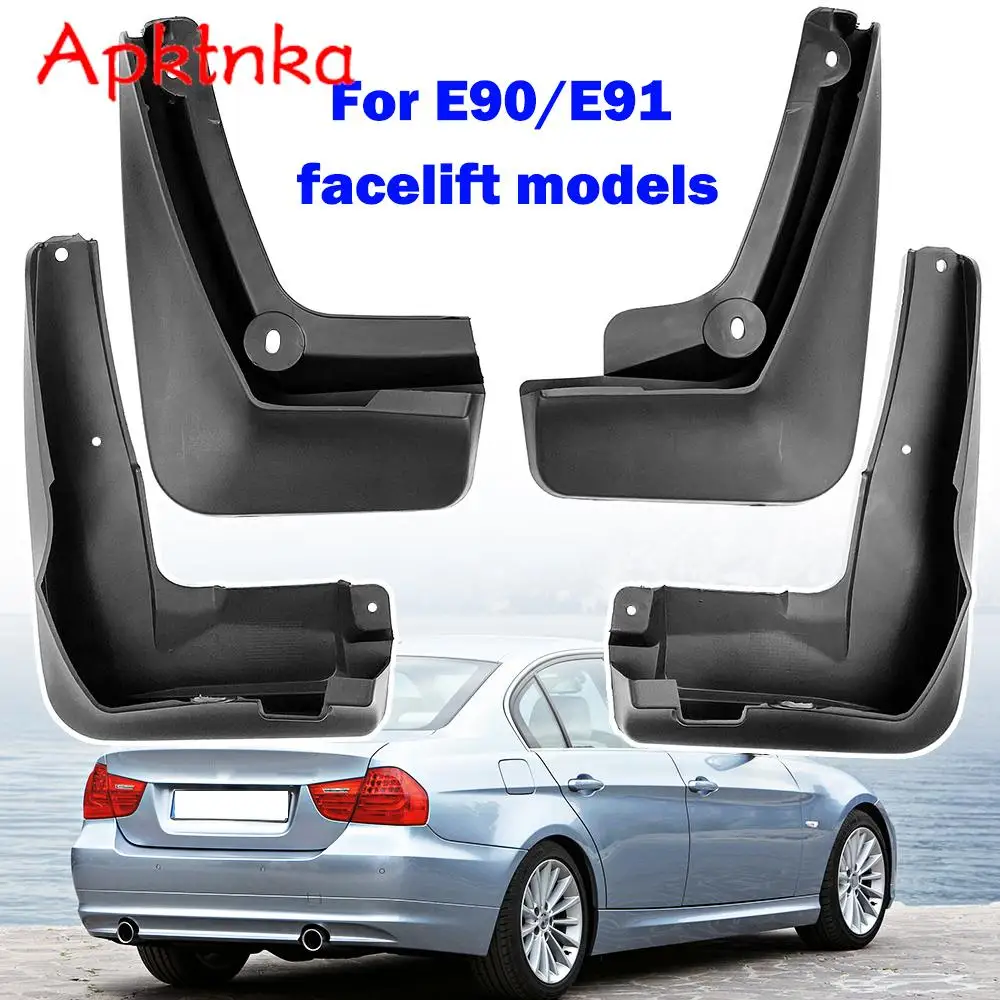 For BMW 3 Series E90 E91 4dr Saloon Touring Sports Wagon 2008 - 2012 Front Rear Mud Flaps Mudguards Splash Guards 2009 2010 2011