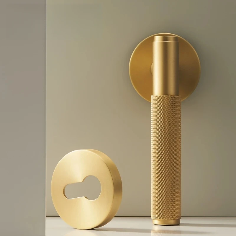 

Brass Door Lever Privacy Passage Dummy Thumbturn Lock Handle Set Knur Hardware