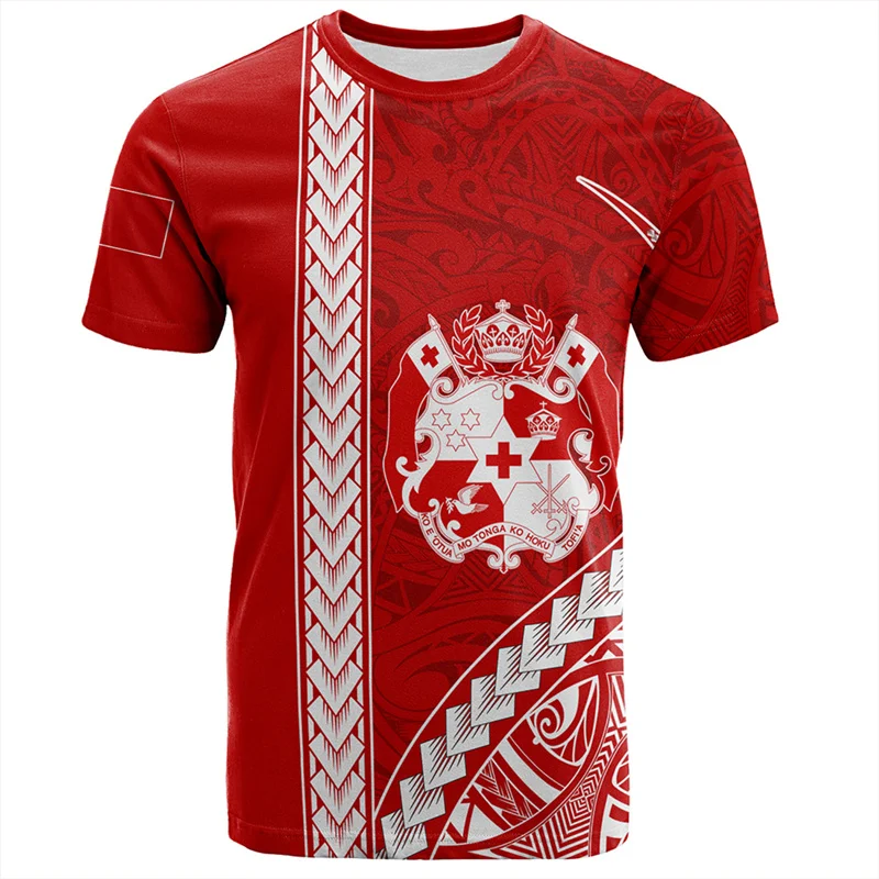 Harajuku Summer 3D The Kingdom Of Tonga Print T Shirt Oceania Tonga Emblem Graphic T-shirts For Men Fashion Streetwear Clothing