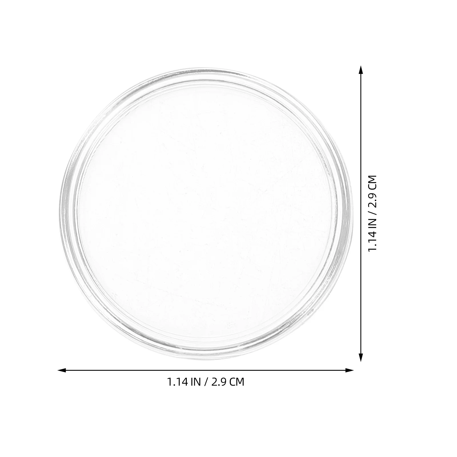 100 peças 28mm caixa de moedas transparente redonda tamanho pequeno para exposição de promoção de vendas publicitárias caixa de moedas de armazenamento