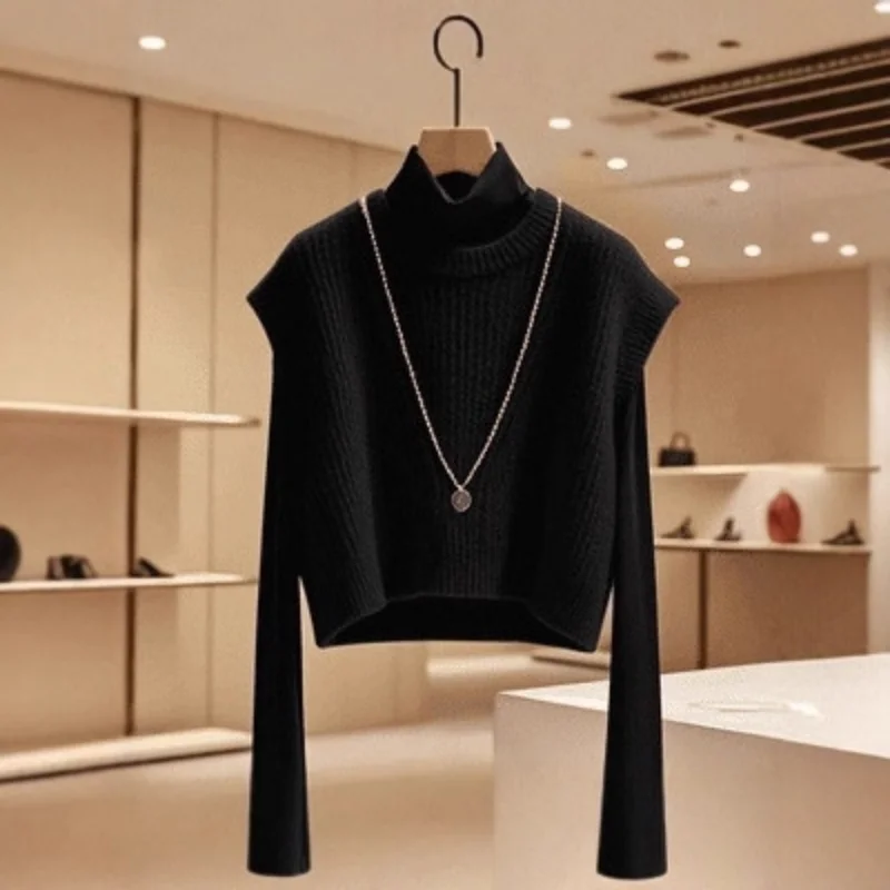 Autumn And Winter New Style Retro Soft Lazy Vibe Rose Pink Sweater Knit Fashion Minimalist Elegant Pullover Vest For Women