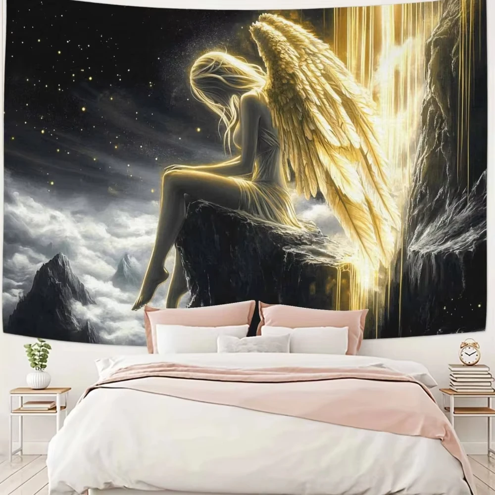 VIKAMA Nordic Mythologie Engel Tapisserie Ins Stil Licht Luxus Schlafzimmer Wohnzimmer Hintergrund Wand Dekoration Tapisserie