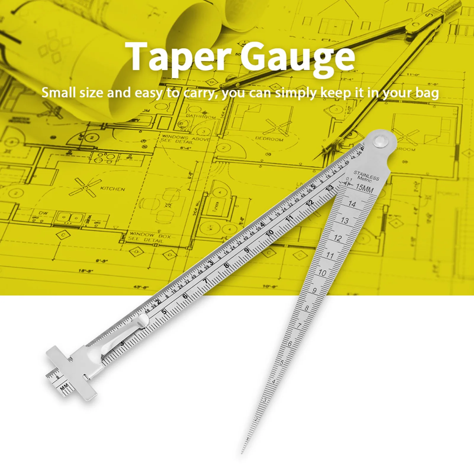 

Stainless Steel Welding Taper Gap Gauge Depth Ruler Hole Inspection Tool