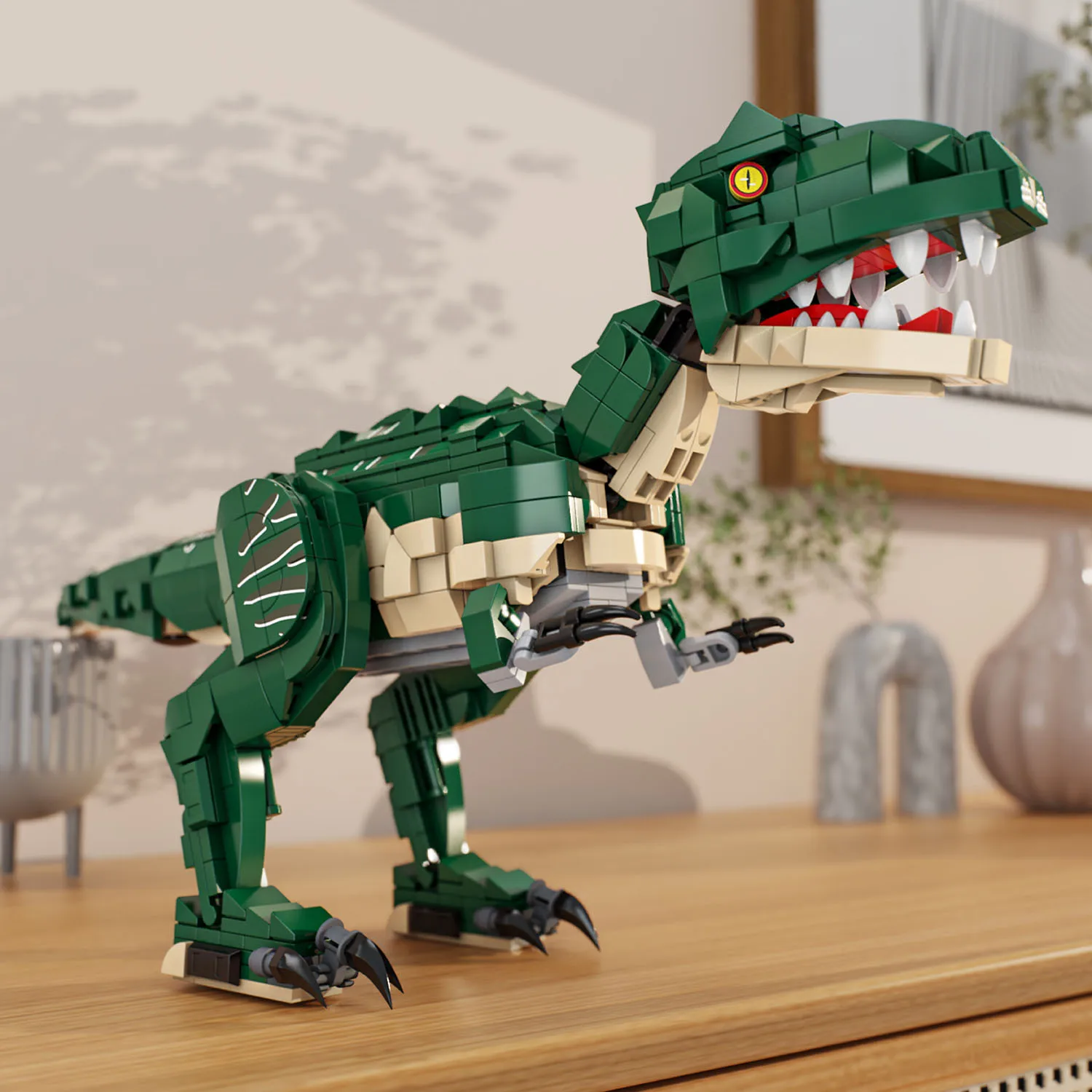 

861PCS Green Dinosaur Building Blocks Toys Model Tyrannosaurus Rex Assemble Puzzle Bricks Toy Sets For Kid Ornament Gifts