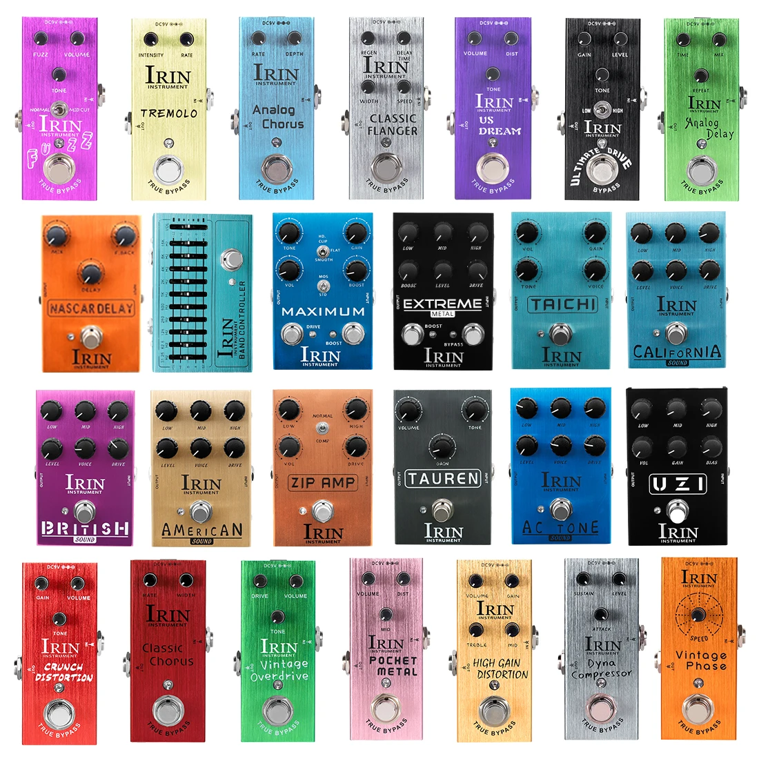 IRIN Electric Guitar Effect Pedal Dyna Compressor/10 Band EQ/Vintage Overdrive/Analog Delay/US Dream/Classic Chorus Pedal