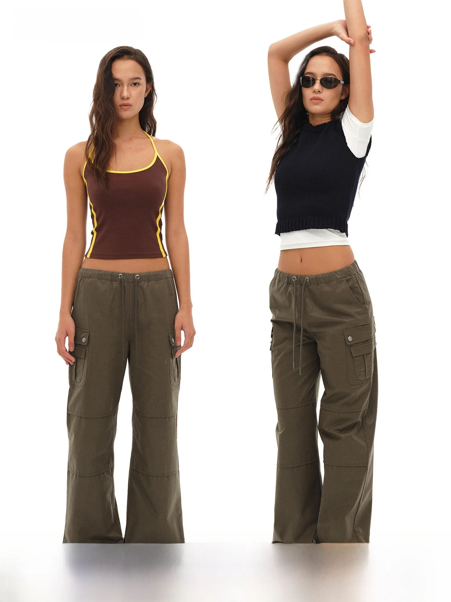 

Gowireless Pure Cotton Casual Pants with Drawstring Pockets And Optical Sensation for Women Summer 2026 Natural Waist Workwea...