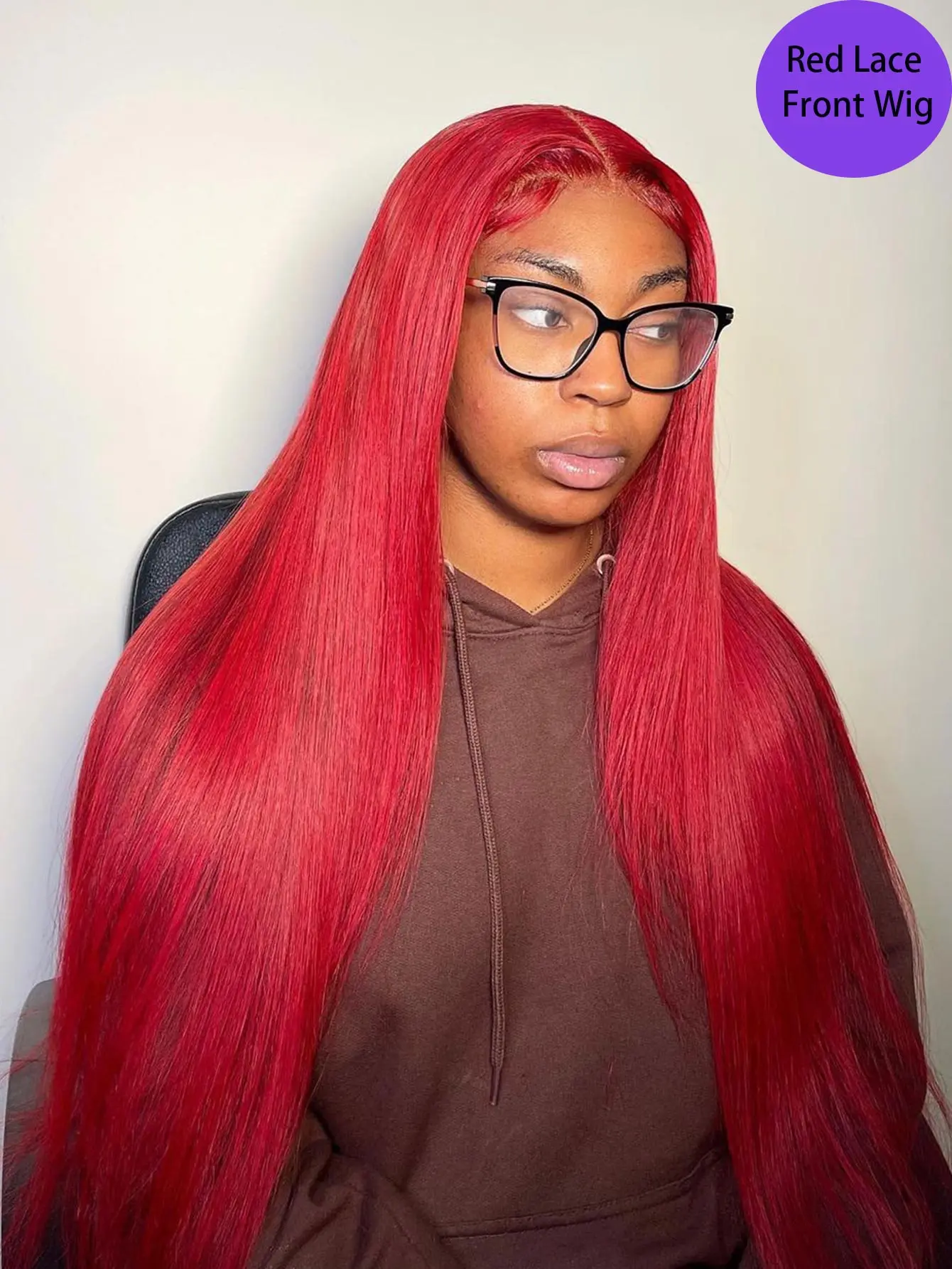 Bright Red 13x6 Transparent Lace Front Human Hair Wigs Bone Straight Lace Front Wigs for Black Women Burgundy 99J Lace Front Wig
