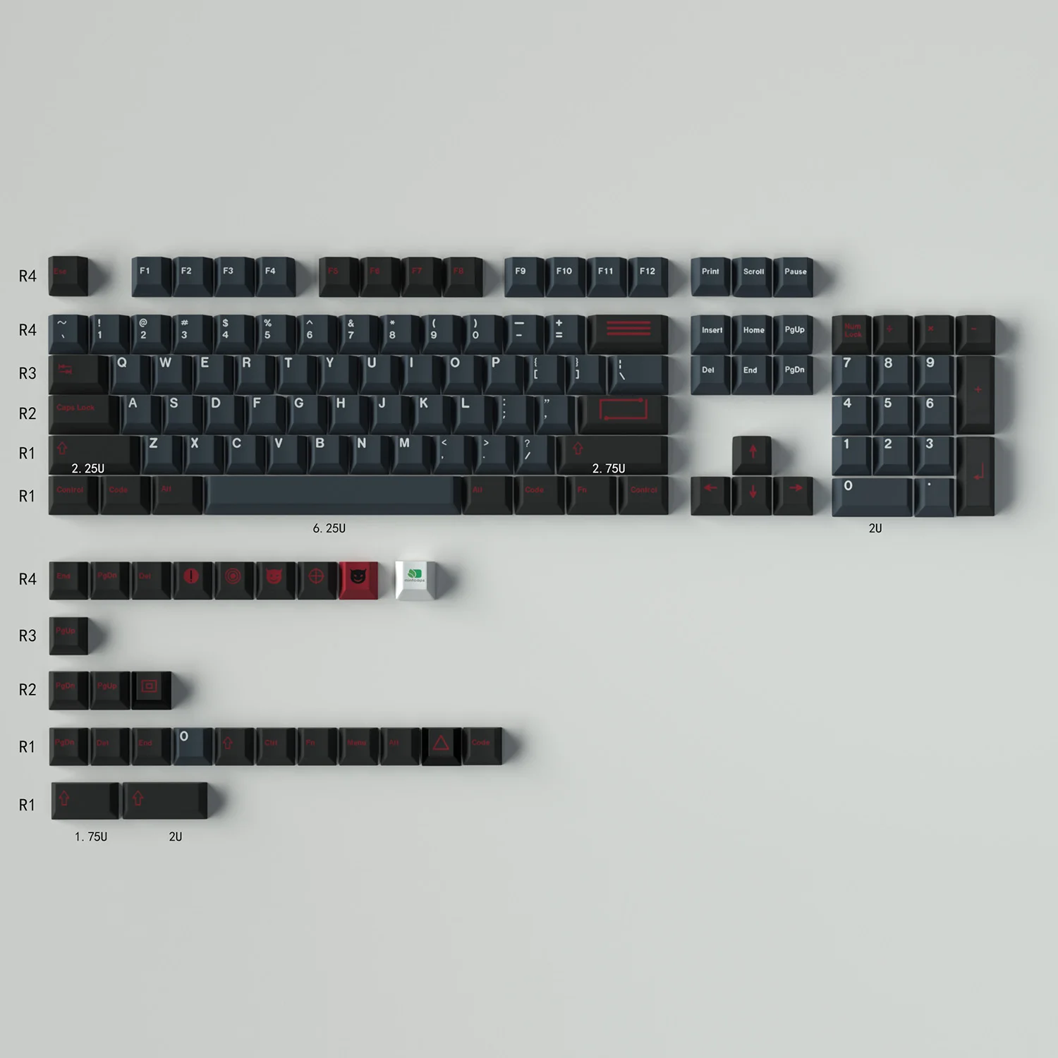 GMK Evil Dolch 130 Keys Cherry Profile PBT Keycap DYE-SUB English Custom Personality Keycaps For Mechanical Keyboard  61/64/