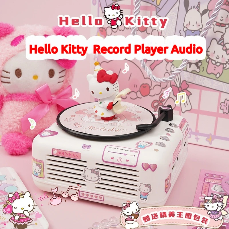 Hello Kitty Record Player Bluetooth Speaker Cute Small Hello Kitty Speaker Birthday Gift Boys And Girls Give To Good Friends