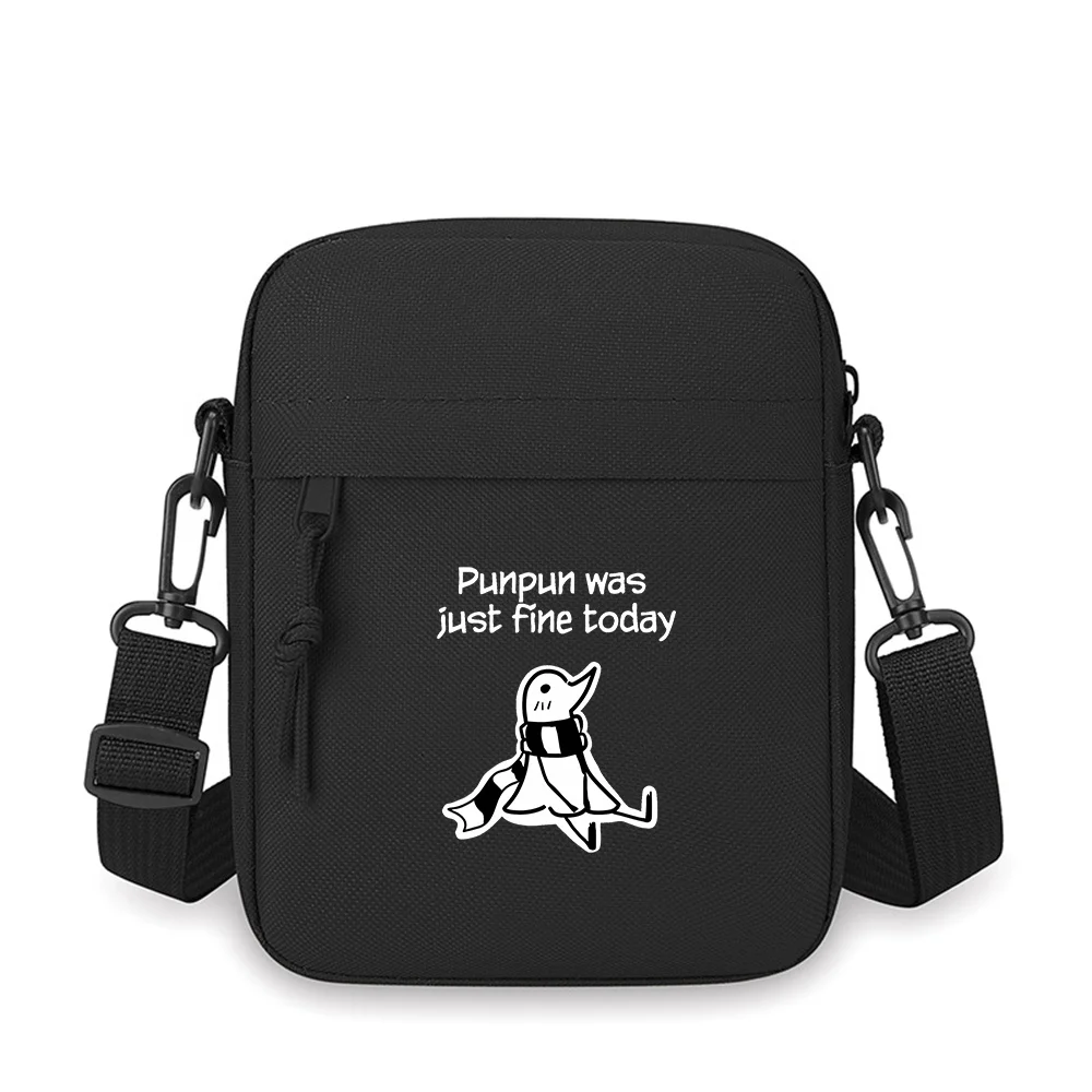 Punpun bird drawing wearing scarf fine today Men Crossbody Bag Single Shoulder Women Cartoon Anime Film Printing Design Unisex