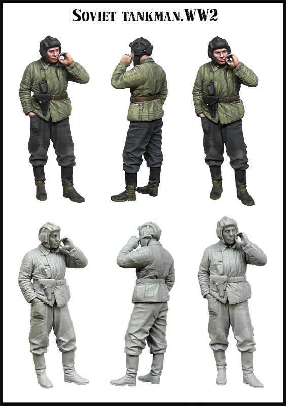 1/35 Scale Resin Figure Model Kit History Military SOVIET TANKMAN Miniature Statue Toy Unassambled Unpainted 011