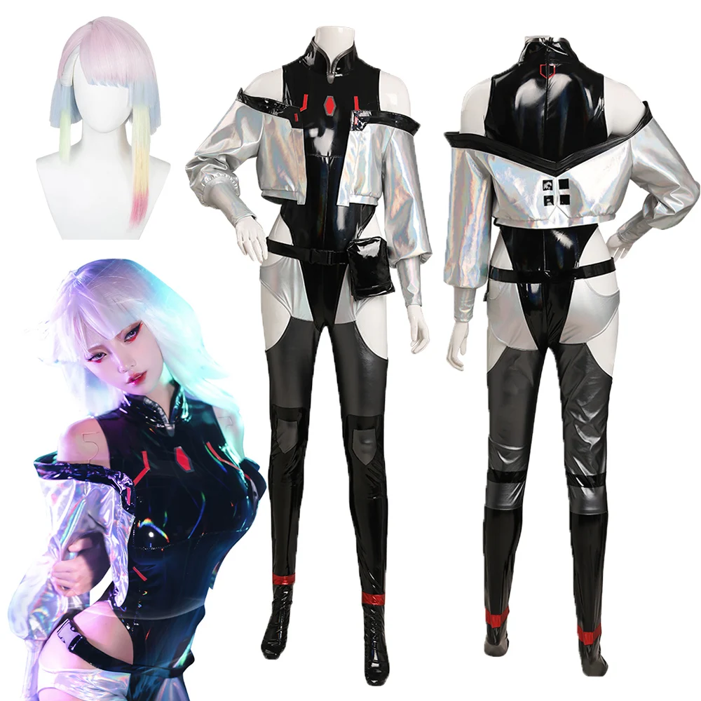 

Edgerunners Lucy Cosplay Costume Outfits Halloween Carnival Clothes Wigs For Adult Ladies Male Girls Role Play Costume