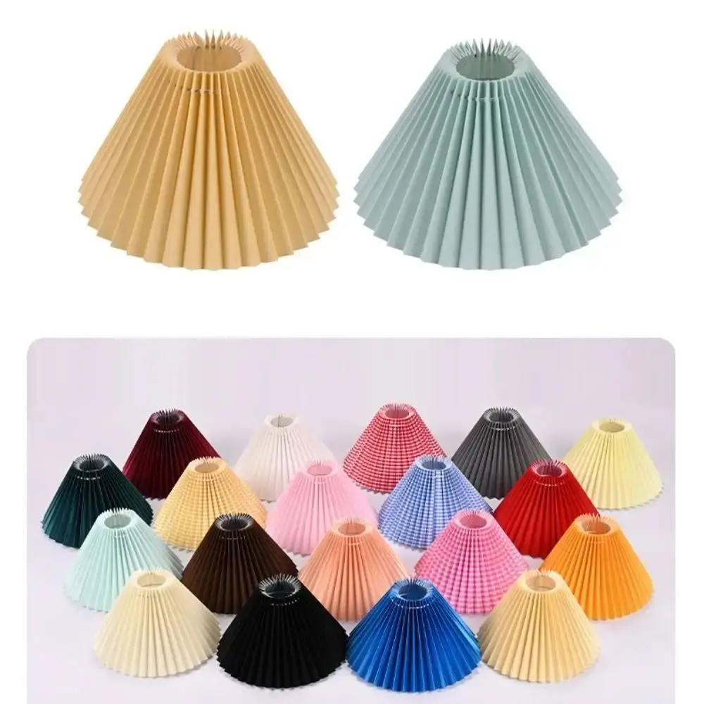 Nordic Style Modern Pleated Lampshade Washable Minimalist Chandelier Cover DIY Retro Table Lamp Cover Pendant