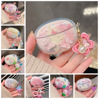 For QCY C30 Cover Colorful Flower / Cartoon Silicone Transparent Earphone Cover Cute for QCY C30s Case