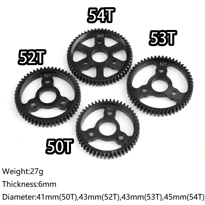 GGRC  50T 52T 53T 54T Hardened Steel Spur Gear 0.8M 32P 3956 6842 for Traxxas Slash 4x4 VXL Stampede Rustler 1/10 RC Car Upgrade