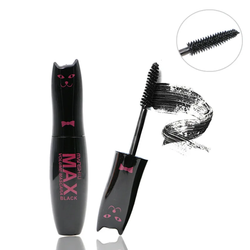 Cute Black Mascara Max Volume Curling Mascara Waterproof Thick Lengthening Lash Extention Eyelashes Makeup 4D Fiber Lash Mascara