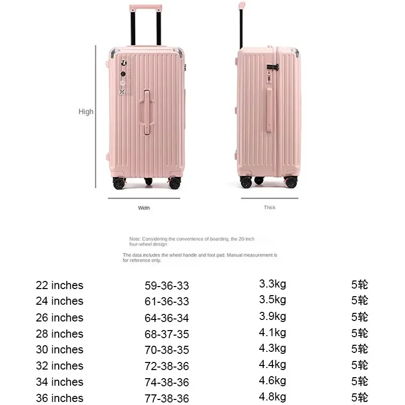 Imagem -06 - Bagagem Engroçada de Grande Capacidade para pc Mala de Mão Carrinho Caixa de Senha Rodas 30 28