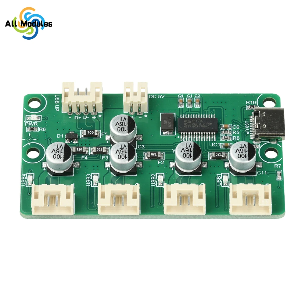 DC 5V 1-to-4 Port USB 2.0 Hub Module Drive USB Splitter Electronic Development Expansion Board XH2.54 PH2.0 Interface