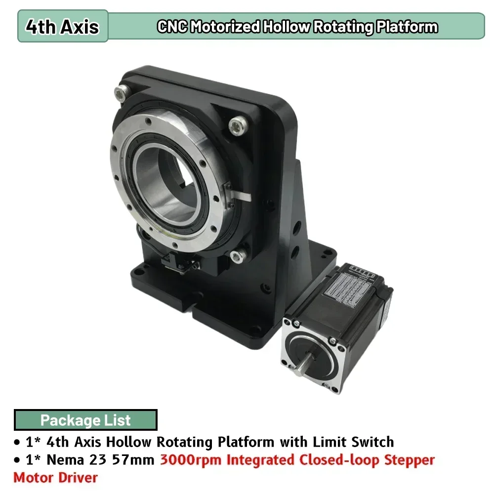 

Fourth Axis 360 Degree Electric Rotary Table Servo Stepper Precision Angular Displacement Θ Axis R Axis Motorized Turntable