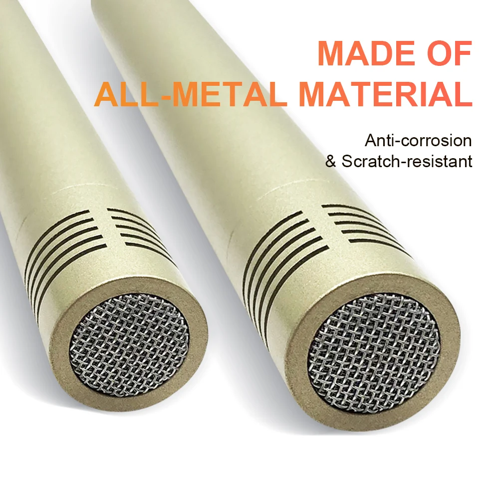 ميكروفون قلم رصاص لتسجيل أداة مكثف معدنية احترافية C02 مع مشبك مقاوم للصدمات وزجاج أمامي للعيش والطبل والبيانو