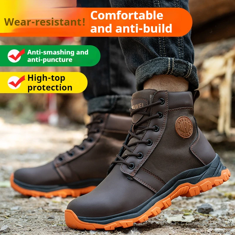 Men Safety Shoes Steel Toe Sneaker Sport Slip Resistant Work Safety Boots Puncture Proof Work Shoes Anti-smash Industrial Shoes