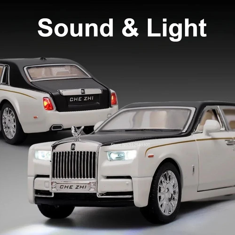 Scale 1:32 Rolls Royce Phantom Dawn Toy Car Model Metal Diecast Doors Opened Sound Light Pull Back Vehicles Models Boys Presents