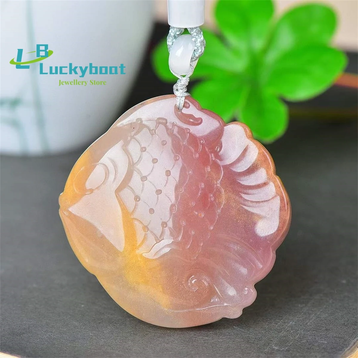 

Natural Golden Silk Jade 3D Dudu Fish with Years of Surplus Pendant Simple and Personalized Versatile for Men and Women