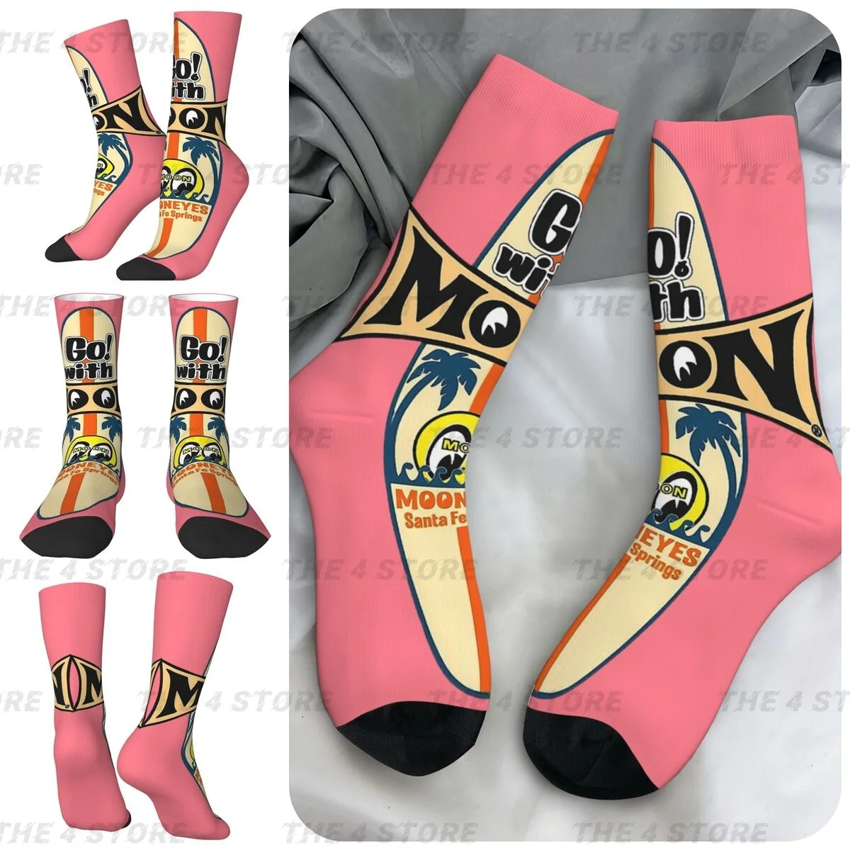 High elasticity polyester fiber 3D printing cosy Unisex Cycling Mooneyes Autopart Interesting Four Seasons Socks