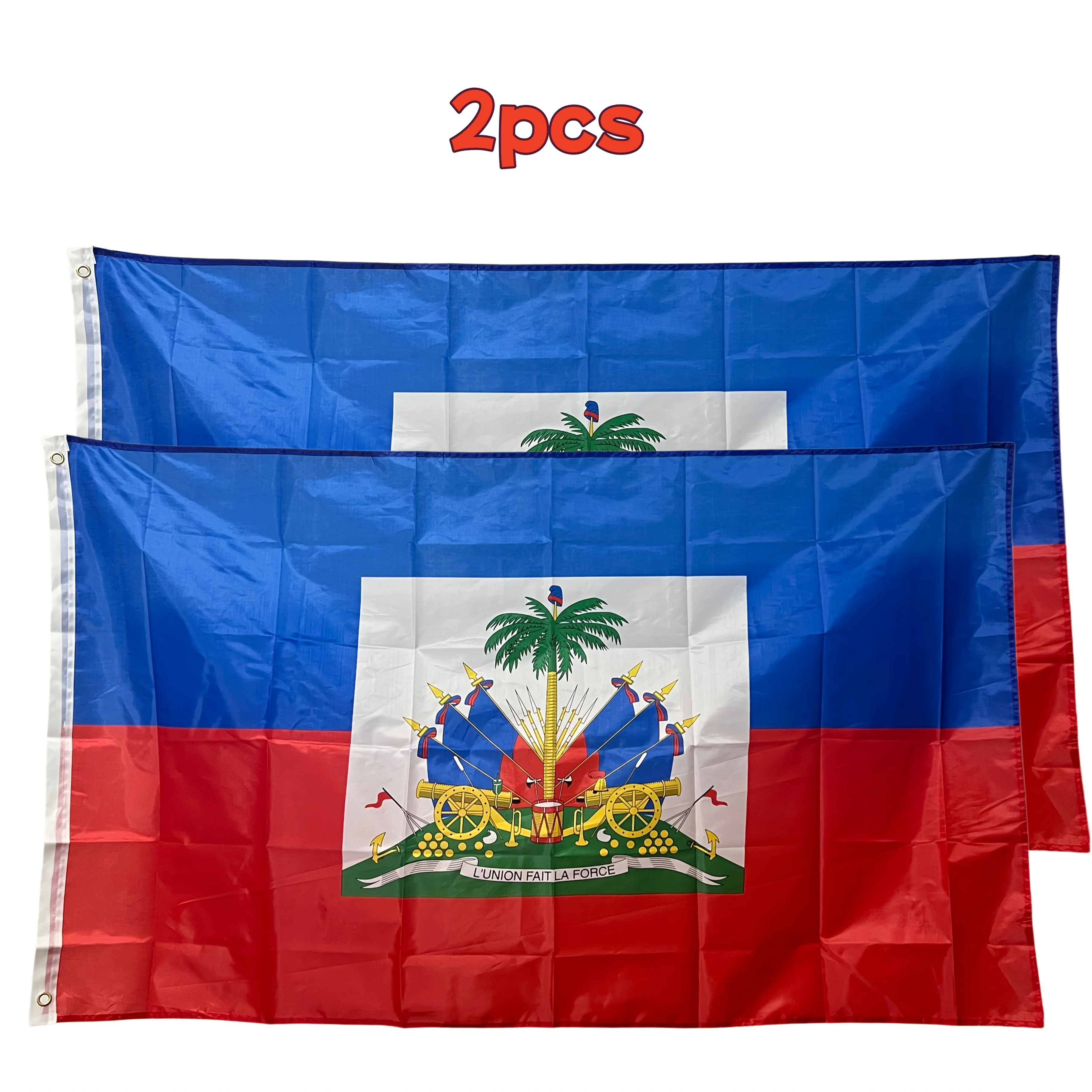 2pcs Haitian Flags, Canvas Header and Double Stitched, Polyester with Brass Grommets, Versatile Use for Home Decor,Holiday Decor