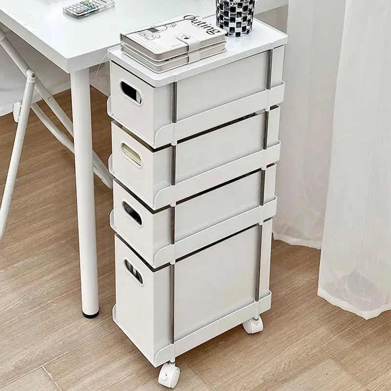 

Мобильная тележка-органайзер для игрушек и закусок для домашнего использования, с выдвижными ящиками, не требует сборки, из пластика