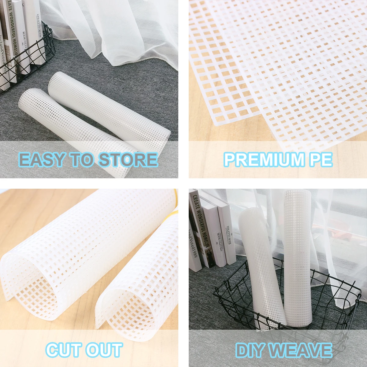 

3 pcs Mesh Plastic Canvas Sheets For Embroidery Sewing Diy Coaster Cross Stitch Crafting Knit Crochet Projects Pe Canvas Sheets