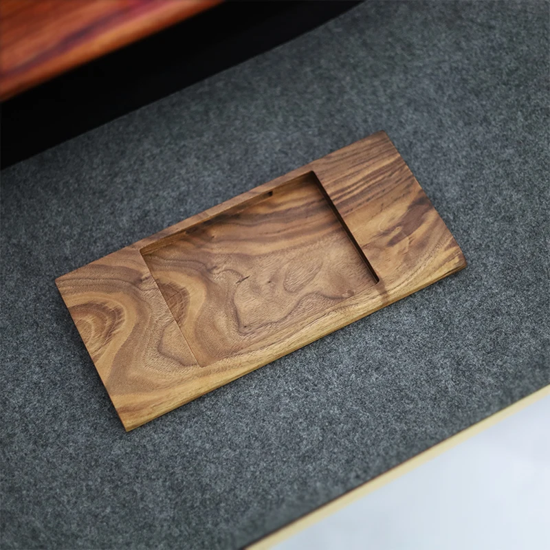 Walnoothout trackpad en toetsenbordstandaard 2-in-1 trackpadbasis Polssteun Kussenondersteuning Veelzijdige organizer voor Apple-accessoires