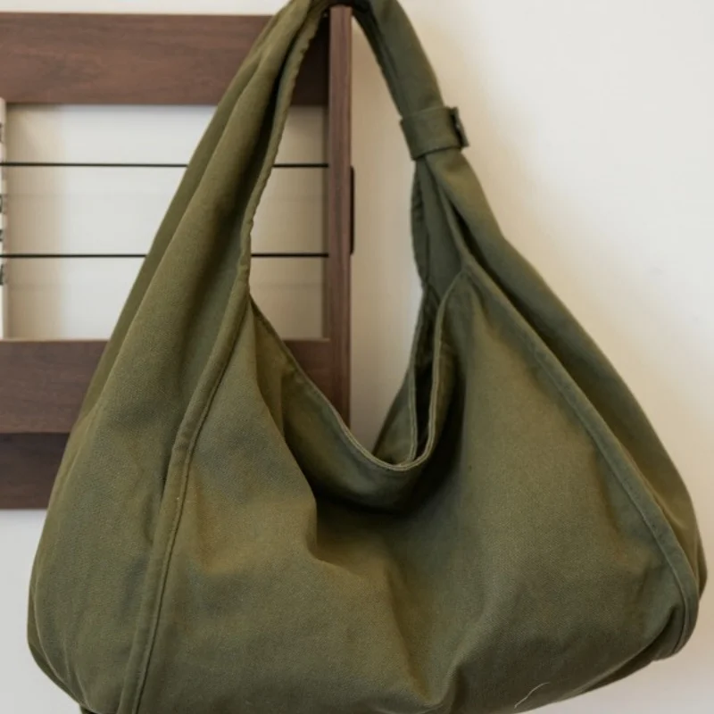 

Женская сумка через плечо, большая парусиновая сумка через плечо 2026, модная корейская школьная сумка для студенток, сумки