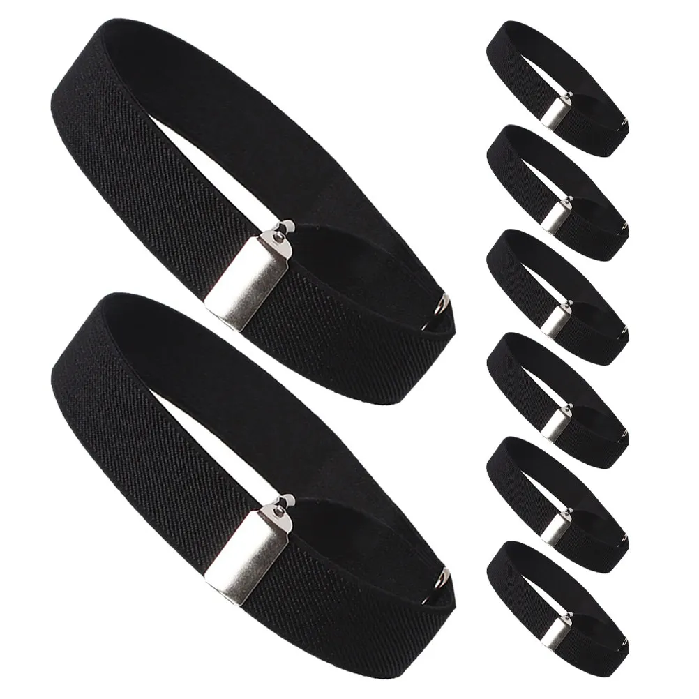 

4Pairs Elastic Sleeve Garters Adjustable Armbands Shirt Sleeve Holders Non Slip Shirt Garter Unisex Elastic Arm Bands Black