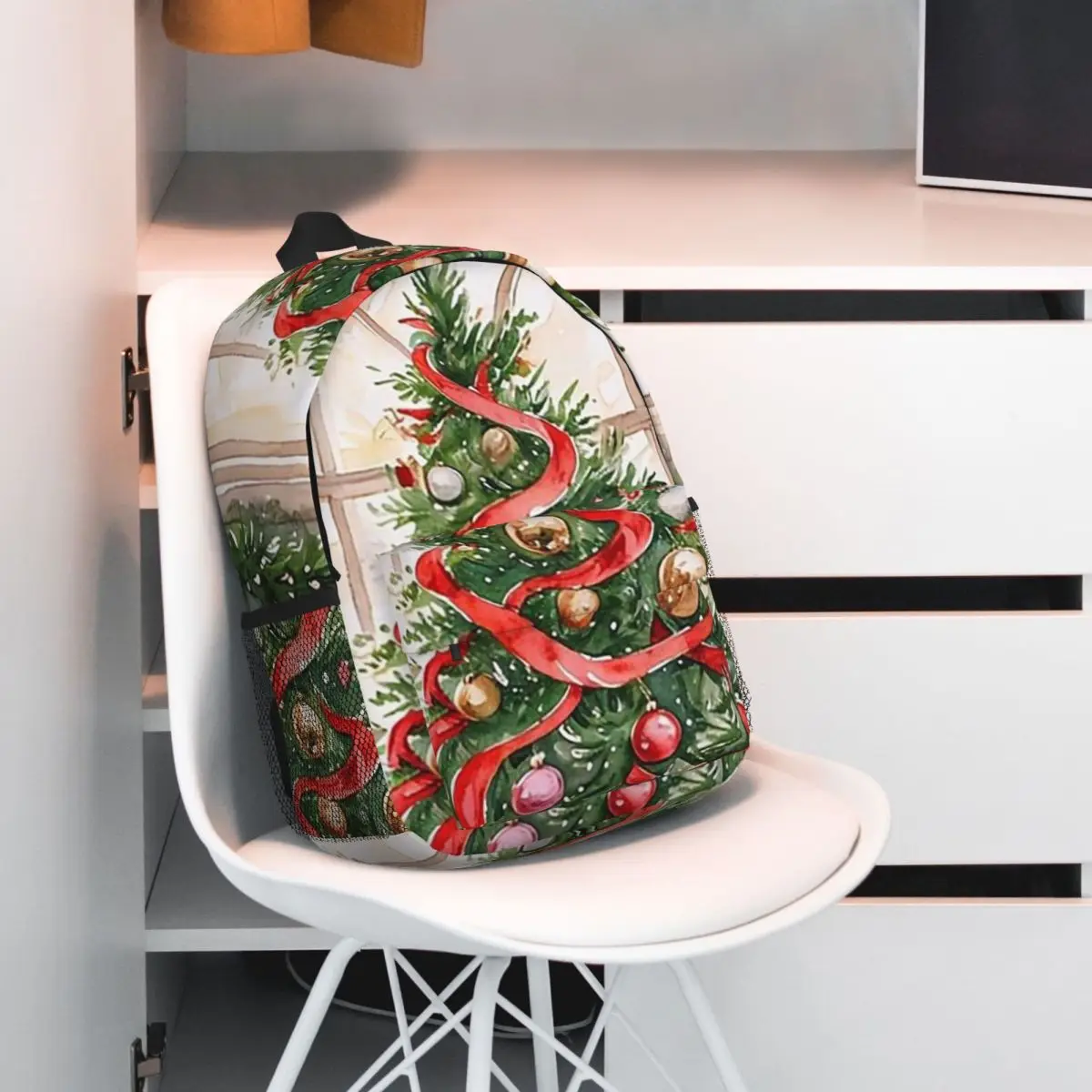 Exquisite Christmas Tree Print Backpack Student BookBag Children School Bag Laptop Shoulder Bags for Boys Girls