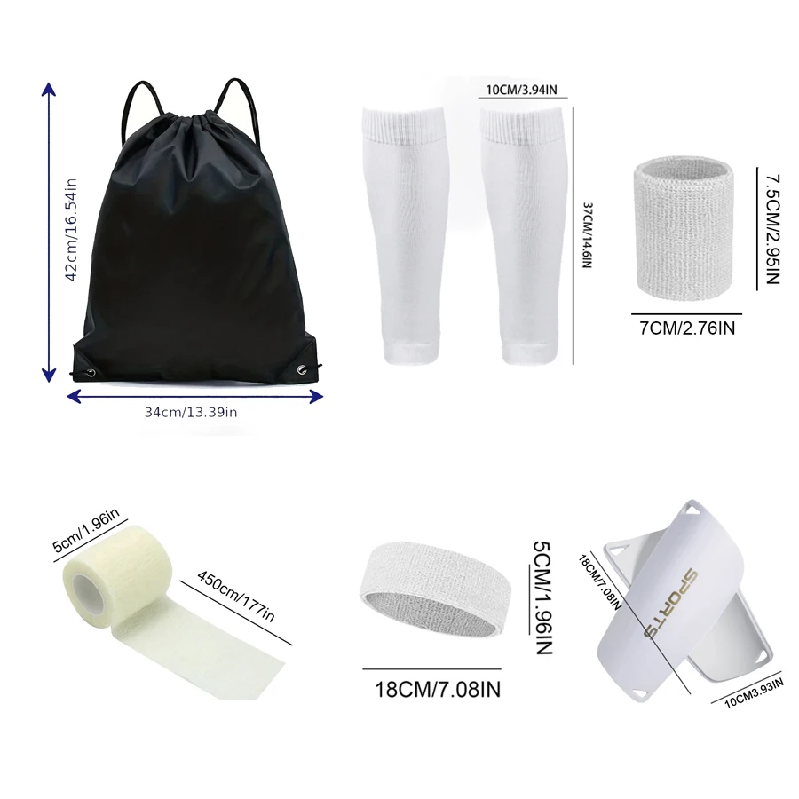 7 ensembles de chaussettes de sport, chaussettes de Football Loogdeel, Bandages de Football, bas de Compression, brassard, sac de Football, Turban