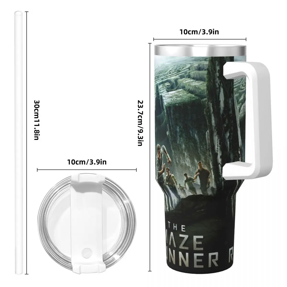 The Maze Runner Stainless Steel Tumbler Newt X Thomas Travel Thermal Cups With Straws Car Mugs Cold and Hot Water Bottle