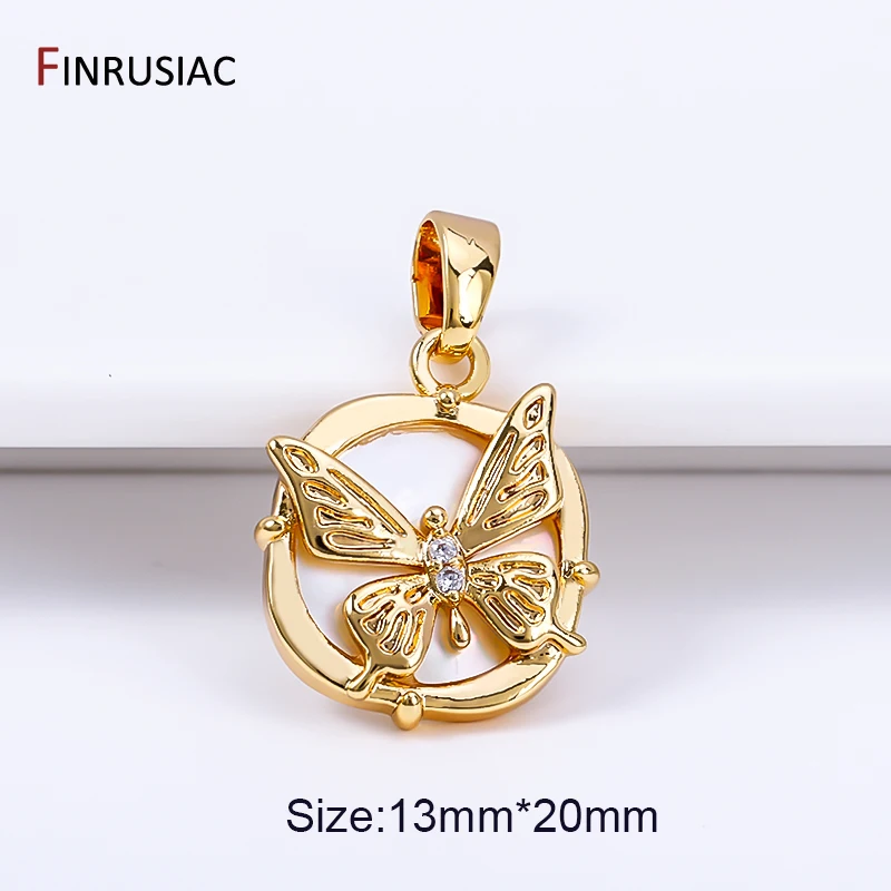 Hochwertige 18K vergoldete Messing-Herz- und Sternanhänger für die Schmuckherstellung, Muschel-Schmetterlingsanhänger für DIY-Halsketten- und Armbandherstellung. – Detail 15