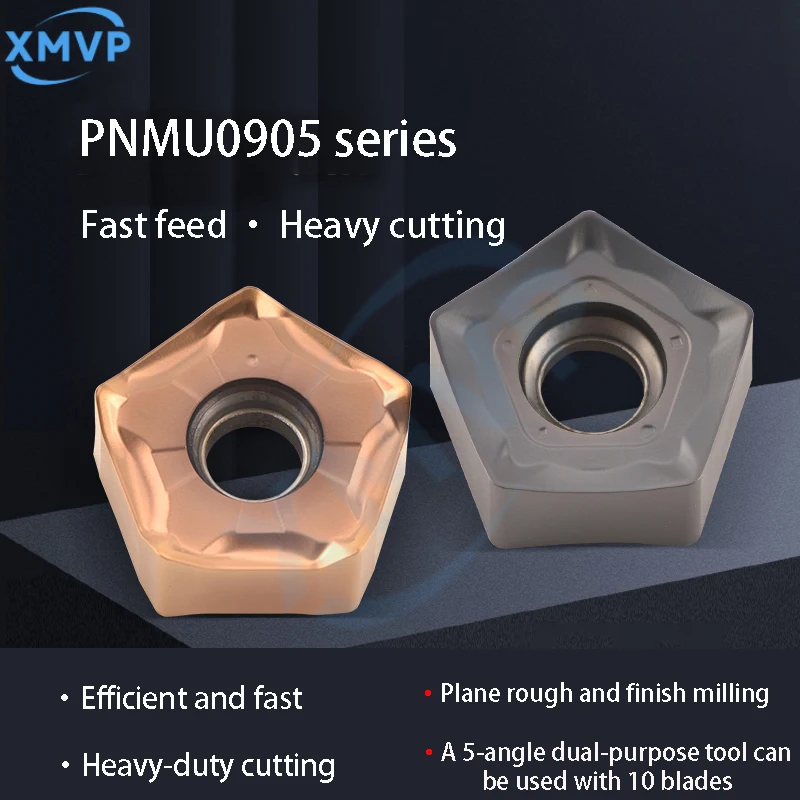 

PNMU090508 double-sided pentagonal universal CNC fast feed milling cutter inserts for re-cutting rough planar milling