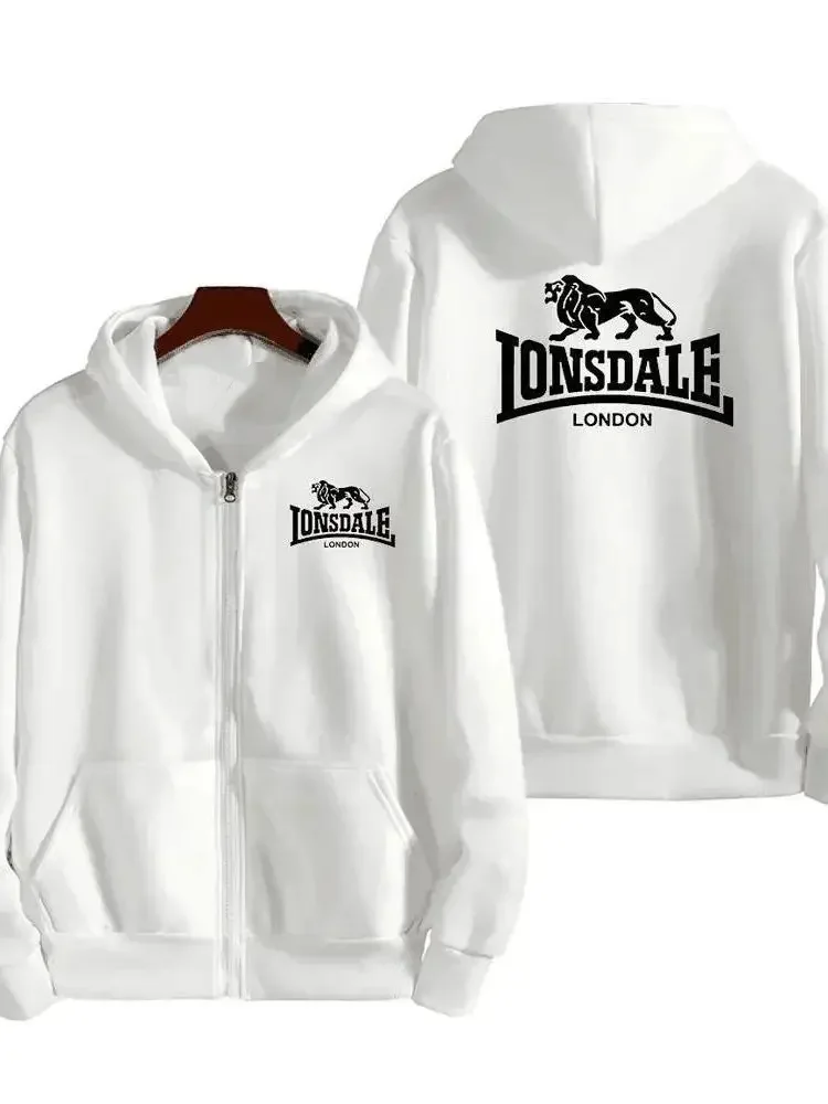 قميص بقلنسوة عصري جديد مطبوع للخريف والشتاء بسحاب كاجوال مريح على طراز الشارع للرجال والنساء