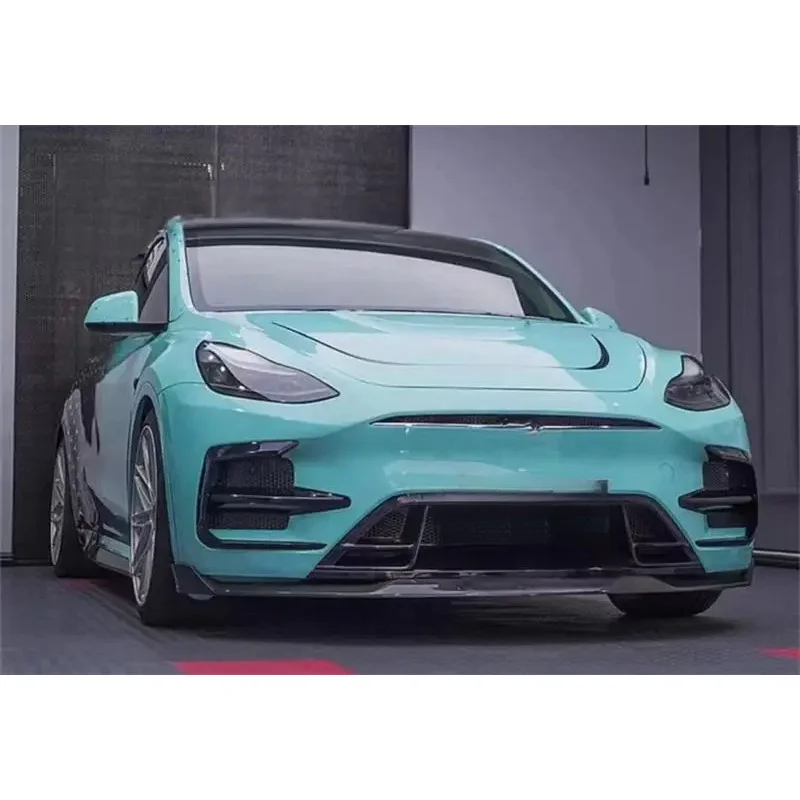 

High Quality Real Dry Carbon Fiber Engine Hood Cover Kit For Model Y 2021