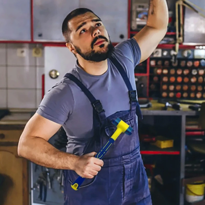 25Mm Dubbelkoppige Installatie Hamer Rubberen Hamer Met Rubberen Handvat Afneembare Geïsoleerde Installatie Hamerslaghamer