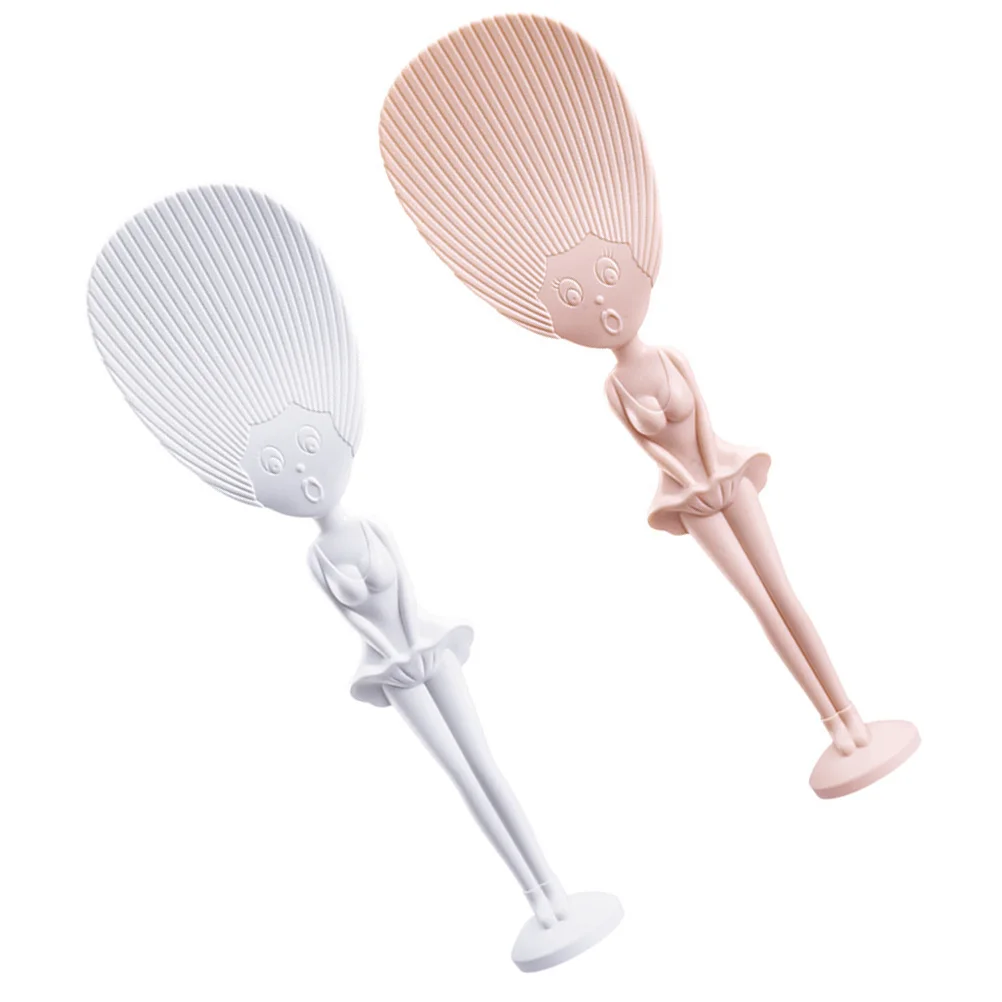 

2Pcs Practical Standing Serving Rice Paddle Non-Stick Rice Spoon Kitchen Scoop Easy Clean Comfortable Handle