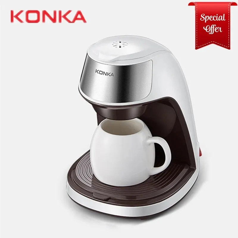 เครื่องชงกาแฟ Konka 2 in 1Tea และผงกาแฟหลายหยดโรงอาหารร้อนเร็วสำนักงานและบ้าน220V ใช้งานง่าย