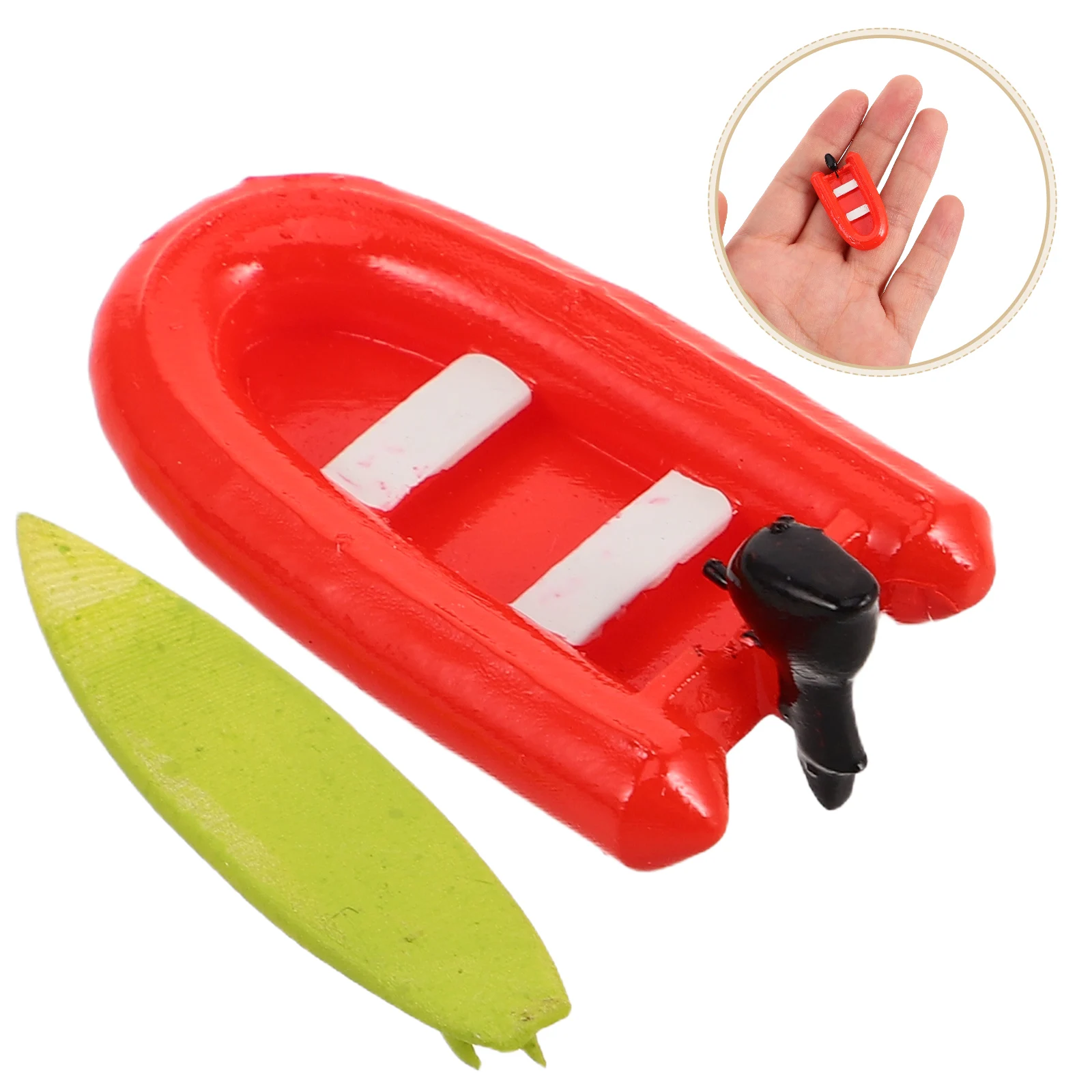 2 Pcs Beach Toy Set Boat Mini Accents Surfboard Decor Miniature House Decoration Toys for Kids
