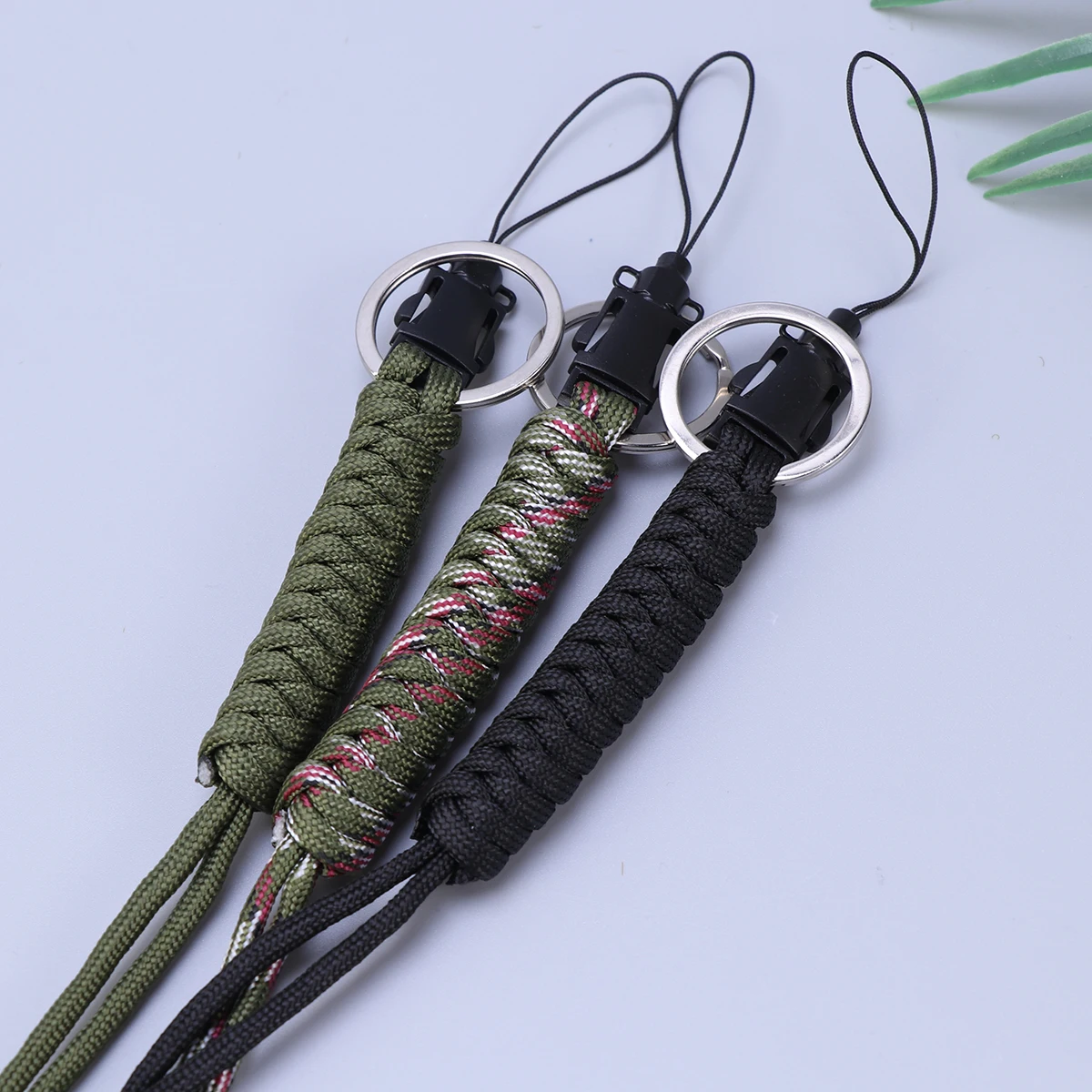 

6 Pcs Military Grade Waterproof Paracord Lanyard ID Badge Holder Keychain Neck Strap with Metal Clasp for Outdoor Adventure