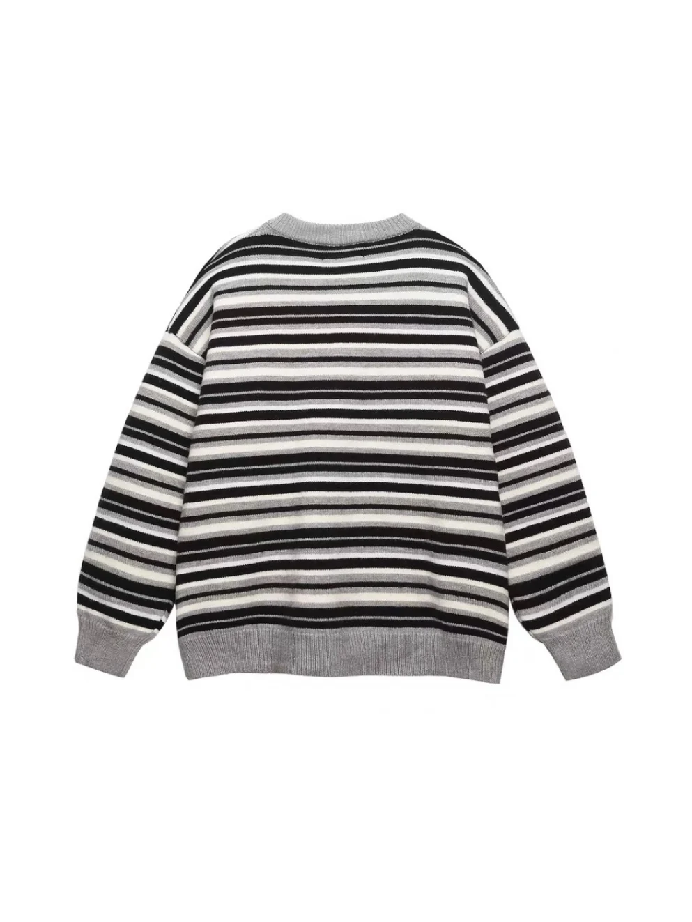 

Американский ретро полосатый цветной трикотаж, повседневный свободный осенне-зимний новый свитер для пары, модный уличный свитер