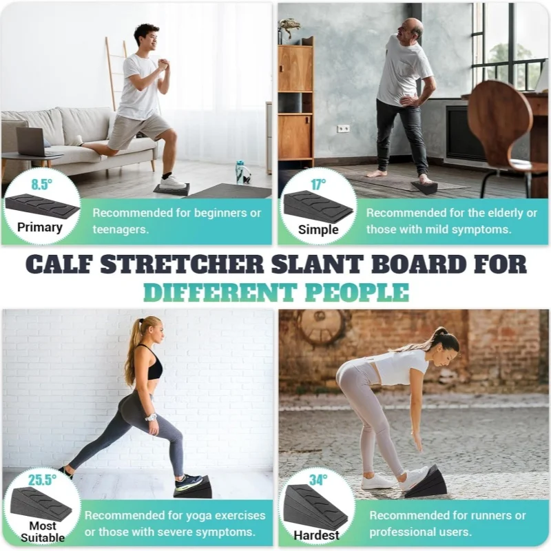 Slant Board for Calf Stretching 5 Adjustable Angles Incline Board Gym Squat Wedge for Exercise Ankle Mobility Physical Therapy