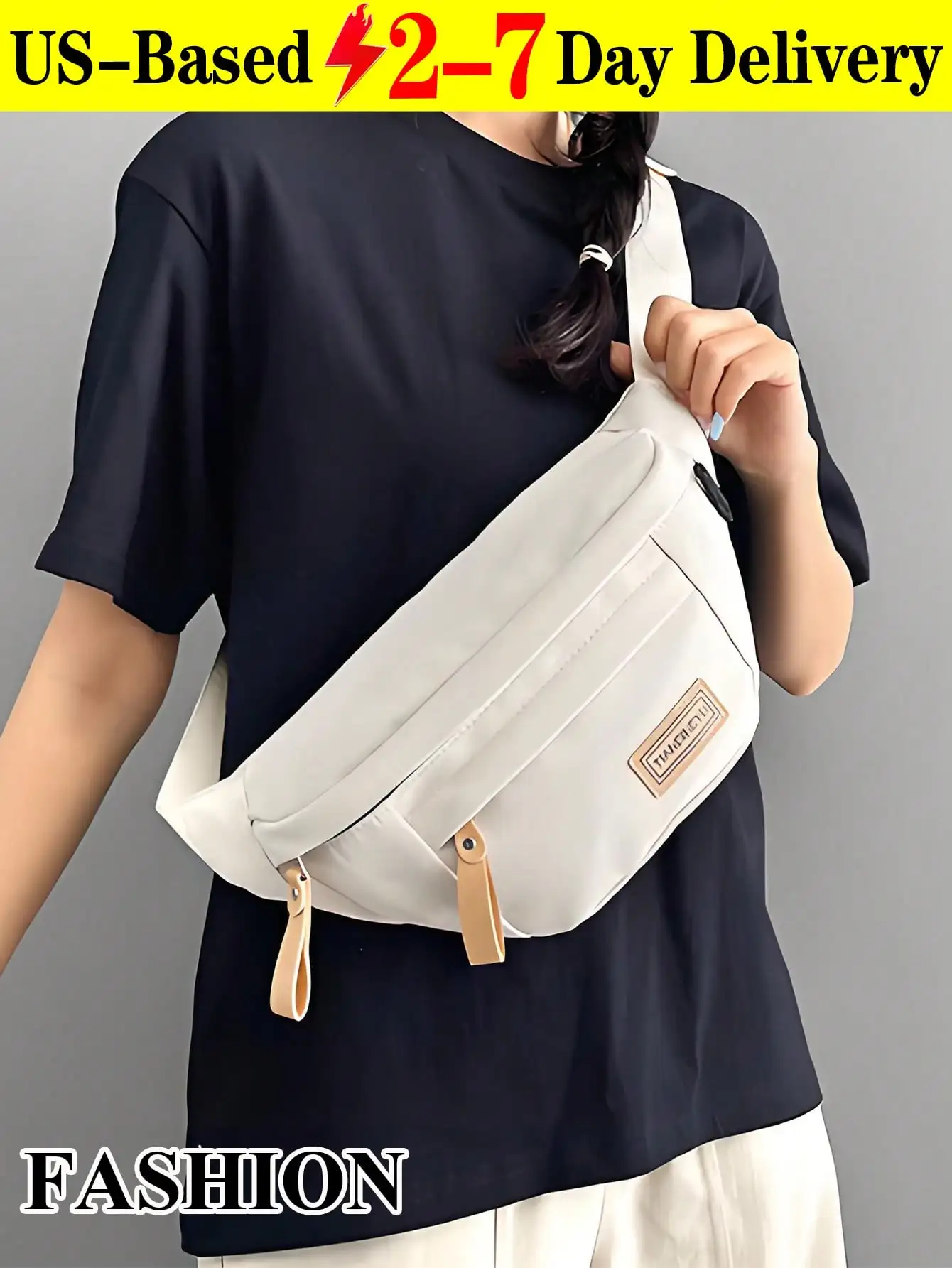 

[US-Based Shipping]Minimalist Style Canvas Handbag, Solid Color Shoulder Bag, Crossbody Bag, Waist Bag, Outdoor Casual Crossbody Bag, Fashionable And Personalized Couple's Small Shoulder Bag, Handbag And Cosmetics Bag, Lightweight Foldable Storage Bag, Su